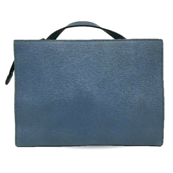 FENDI Demi Jour Shoulder Bag Handbag Leather Navy Ladies - Picture 2 of 8